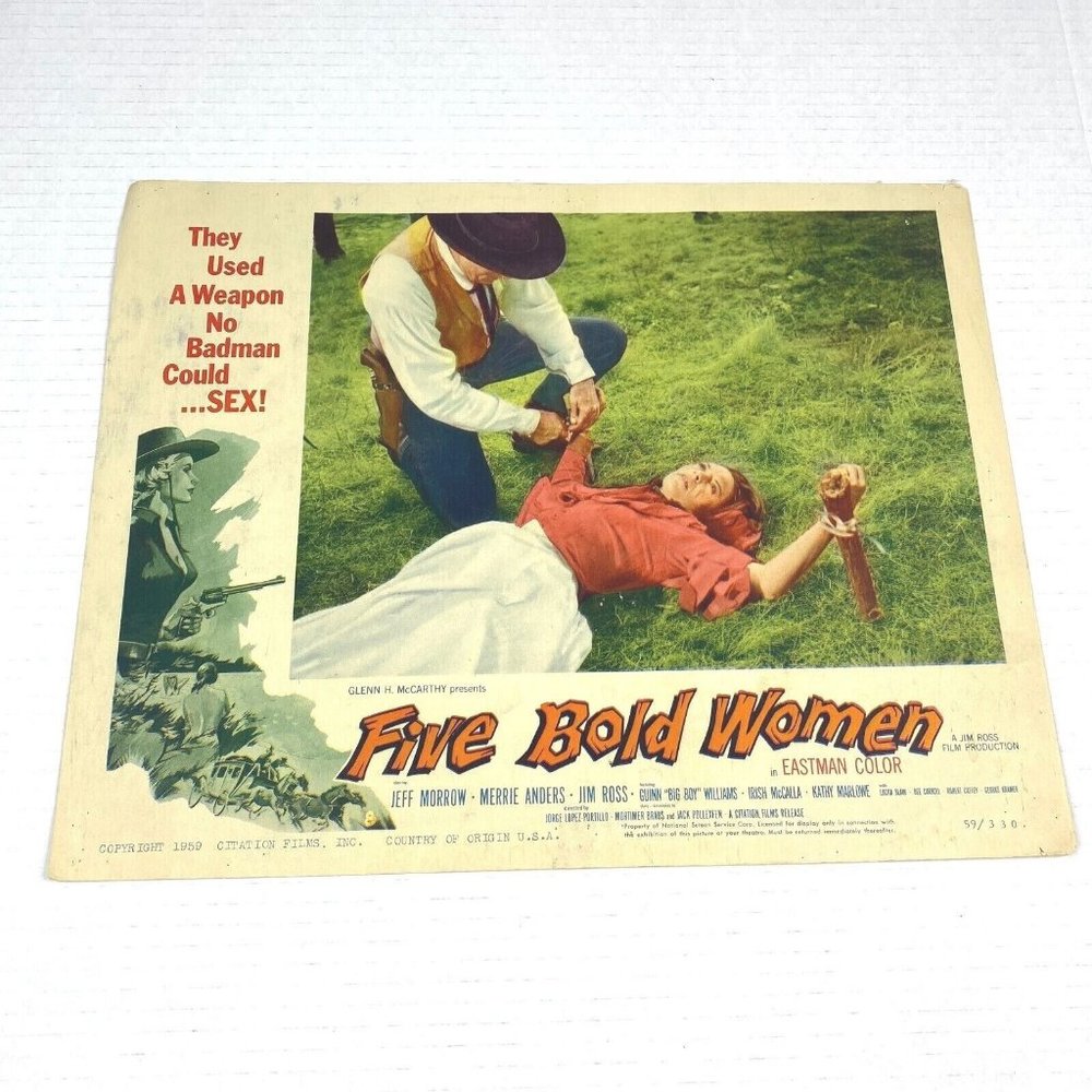 Five Bold Women 1959 Original Lobby Card Movie Poster Jeff Morrow Merrie‎ Anders